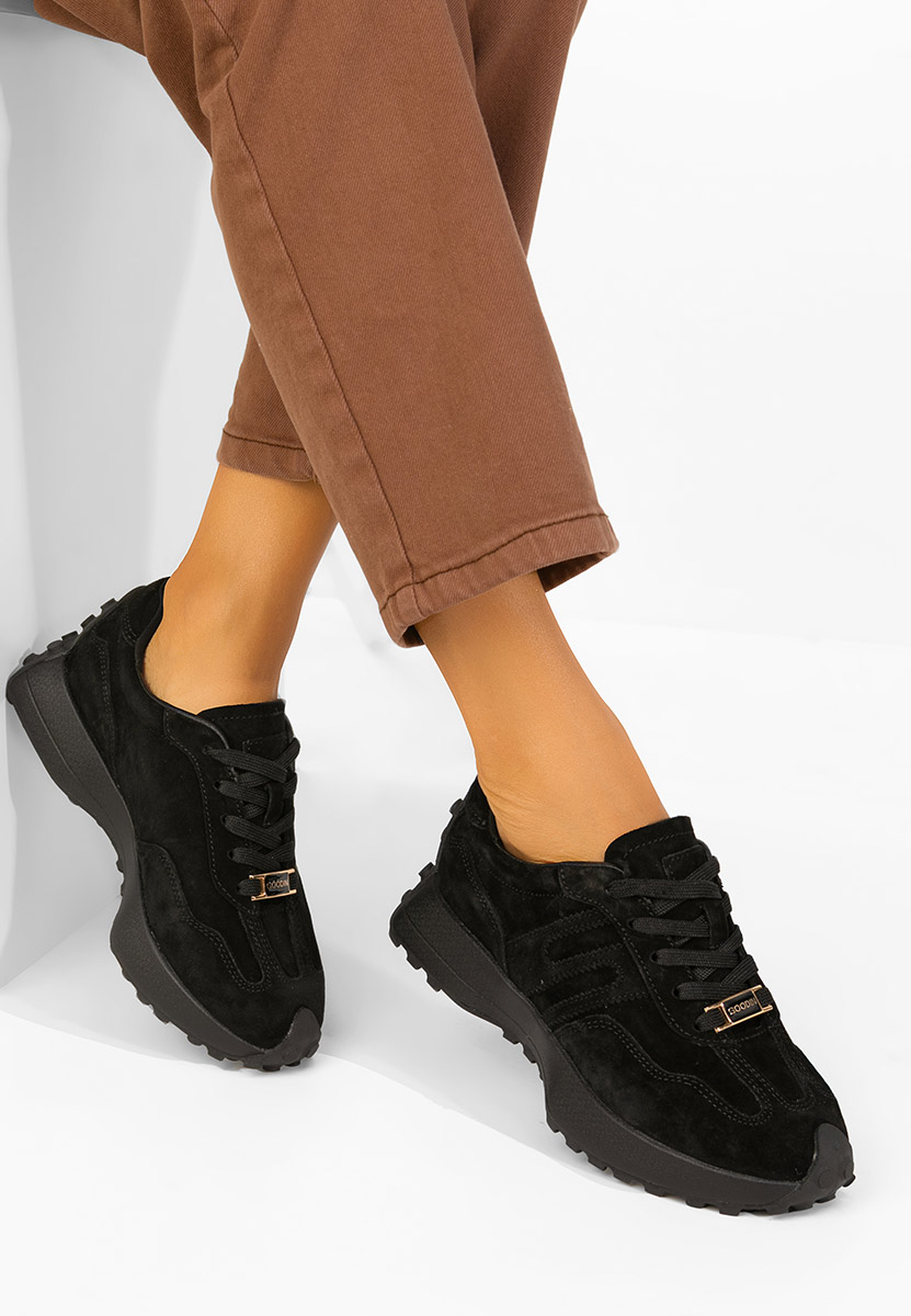 Černé kožené dámské sneakersy Samiara